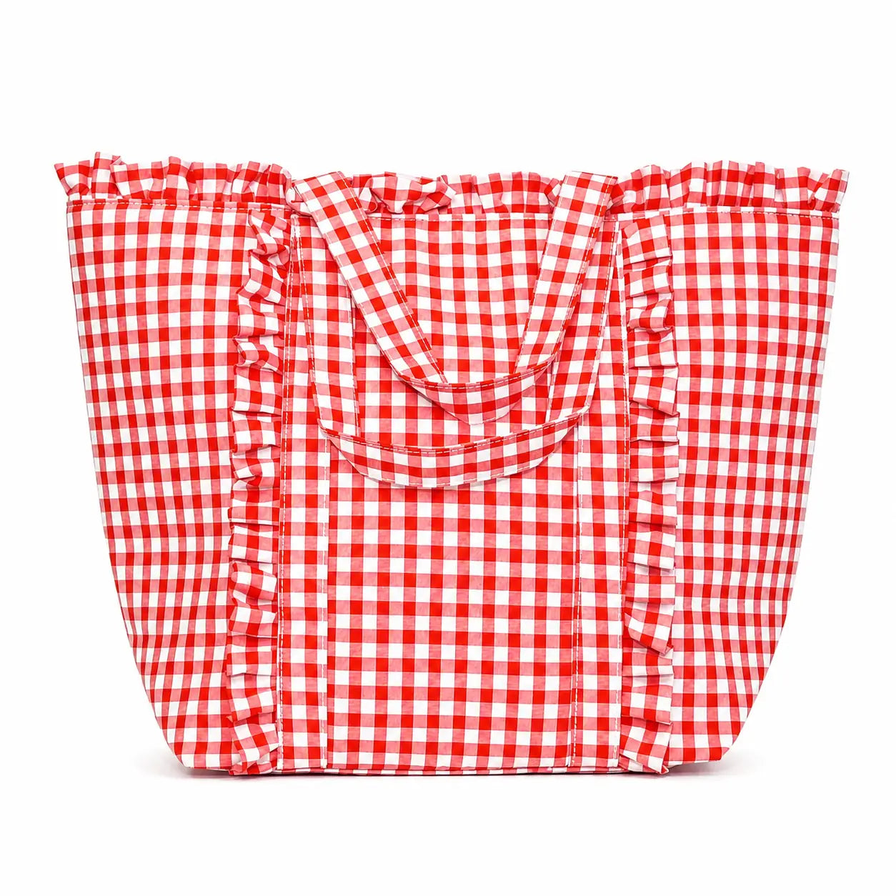Gingham Ruffle Tote Bag