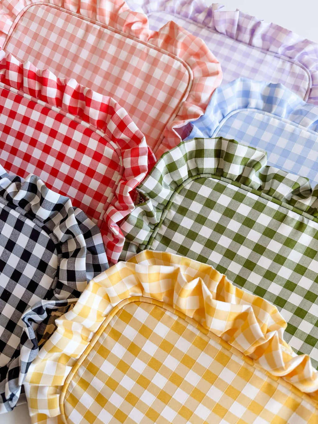 Gingham Ruffle Vanity Pouch