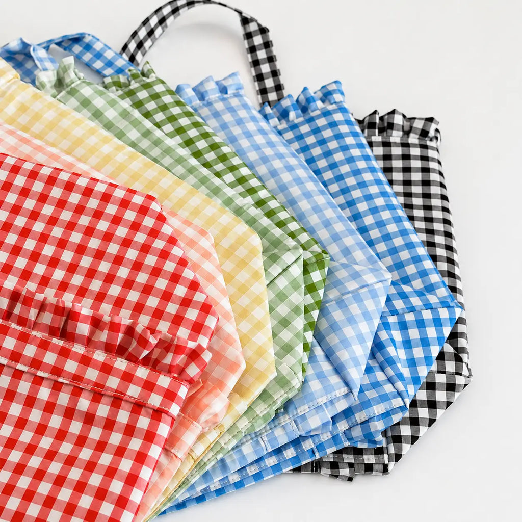 Gingham Ruffle Tote Bag