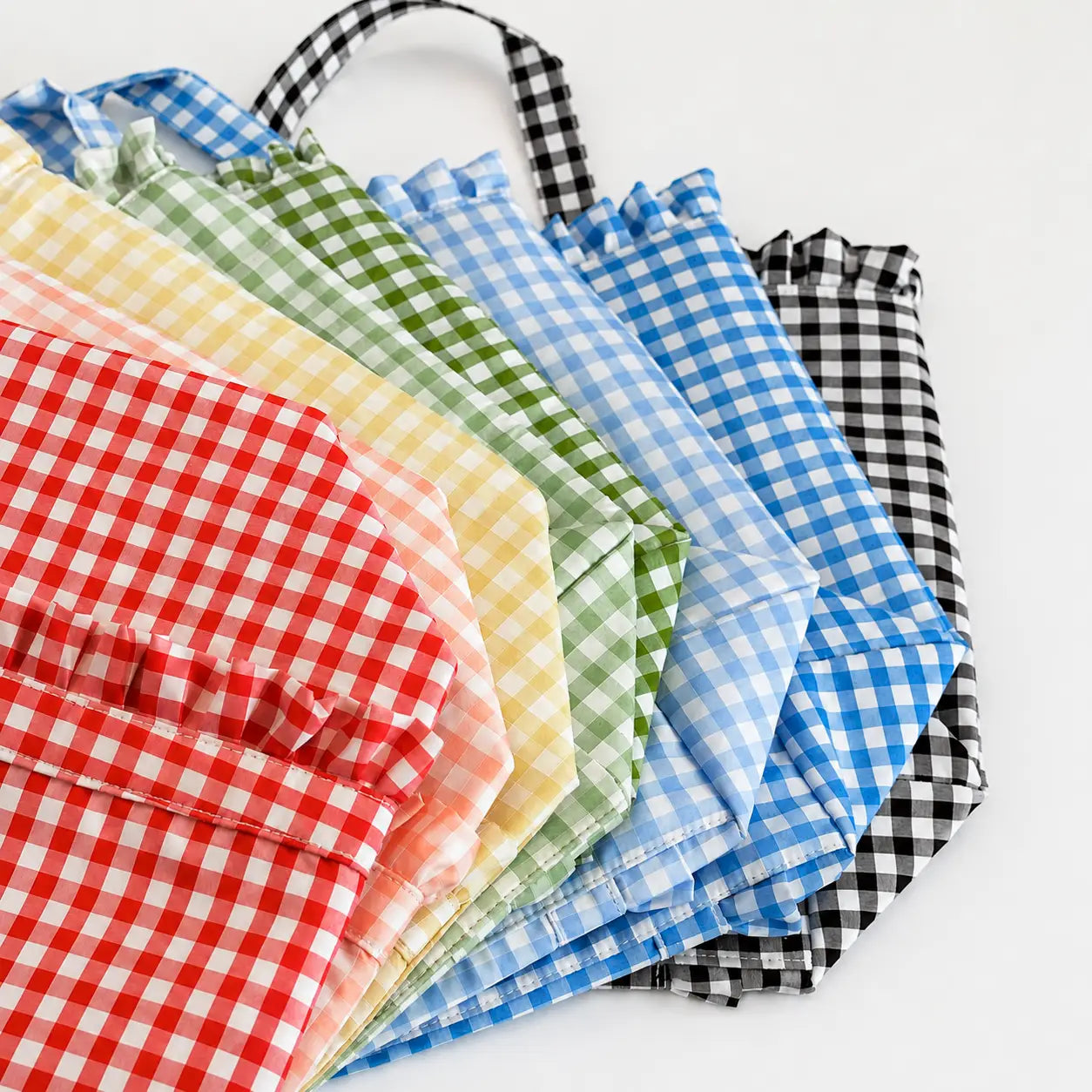 Gingham Ruffle Tote Bag